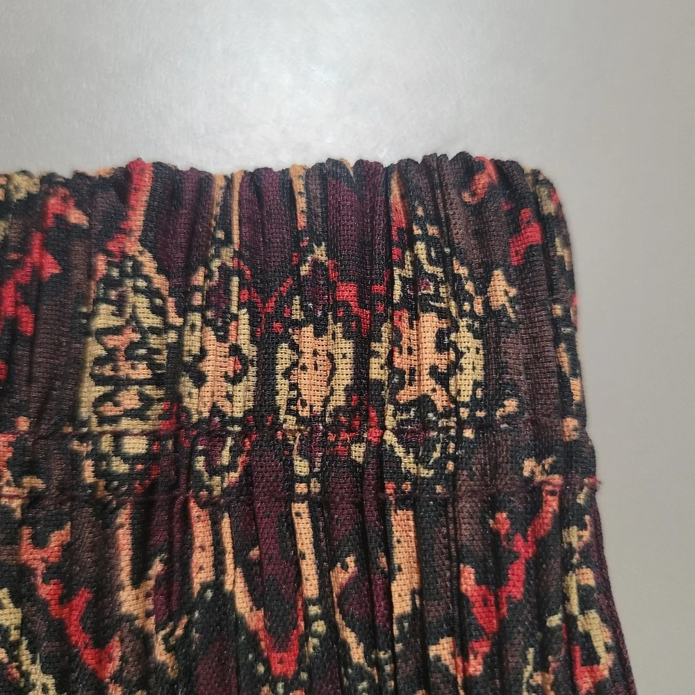 Norton McNaughton Vintage Accordion Ikat Style Pencil Midi Skirt Free Size - Picture 9 of 10